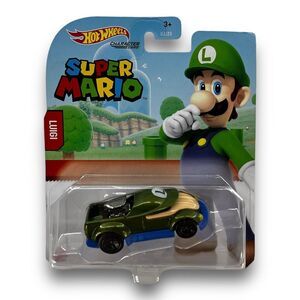 Hot Wheels -  Super Mario Character Cars - Luigi 2/8 - Brand New